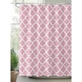 thumbnail image 2 of Fsddascl Pink Moroccon Shower Curtain Set - 36" x 78" Washable Bathtub Curtain with 12 Hooks, Romantic Minimalist Modern Aesthetic Waterproof Fabric Stall Shower Curtains for Bathroom/Bathtub Décor, 2 of 6