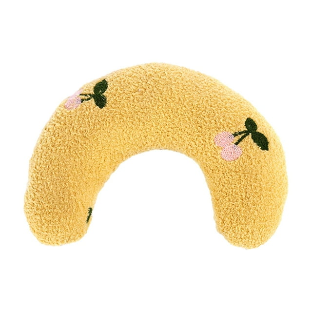 TISHITA Pet Neck Pillow Embroidery Pattern Pillow for Kitty Small Dog Puppy Yellow