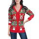 thumbnail image 1 of Women Ugly Christmas Cardigan Sweater Christmas Funny Xmas Button Down Knitted Coat Outwear, 1 of 5