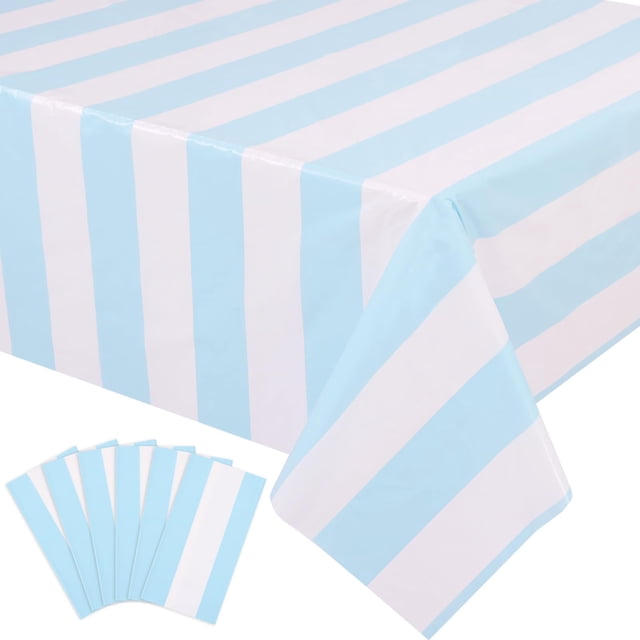 Mantel Kesfey a rayas, impermeable, 137 x 274 cm, paquete de 6
