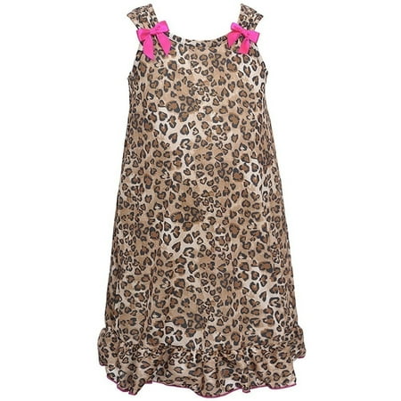 I.C. Collections - Little Girls Brown Leopard Spot Pink Bow Nightgown ...