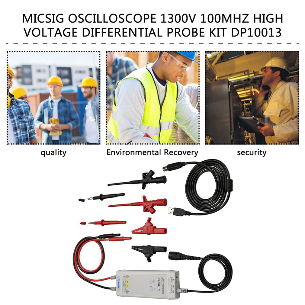 Micsig Oscilloscope 1300V 100MHz High Voltage Differential Probe Kit DP10013 ND 