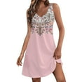 thumbnail image 1 of Pisexur Robe d'Été pour Femme, Plage, Décontractée, Sans Manches, Midi, Imprimé Floral, Débardeur, Ample, Robe Soleil avec Poche, P-2TG, 1 of 6