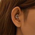 thumbnail image 2 of 20g CZ Nose Ring Hoop Hinged Clicker Segment Ring Cartilage Earring Conch Piercing Body Piercing Nose Hoop Lip Ring Septum Jewelry, 2 of 6