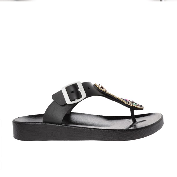 Sandalias Katy color negro con pedrería de color 26.0 Dorothy Gaynor Sandalias Katy color negro con pedrería de color 26.0