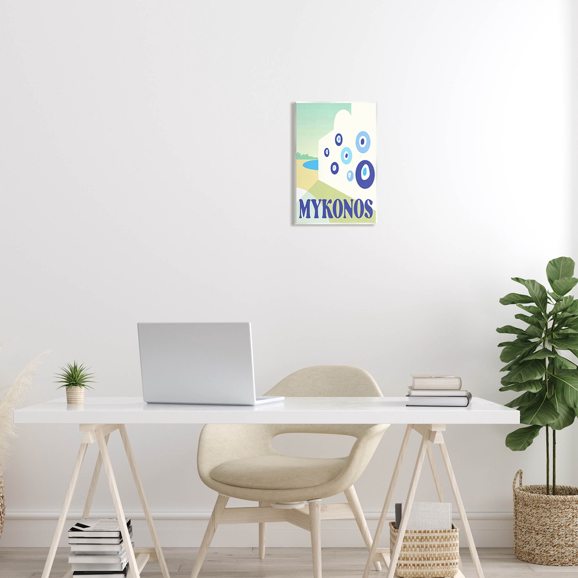 Stupell Industries Modern Mykonos Greece Graphic Art Unframed Art Print Wall Art, Design by Daphne Polselli