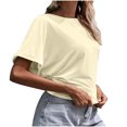 thumbnail image 3 of Birdeem Mode Femme Chemisier Col Roulé Uni Manches Courtes T-Shirt Été Hauts, 3 of 11