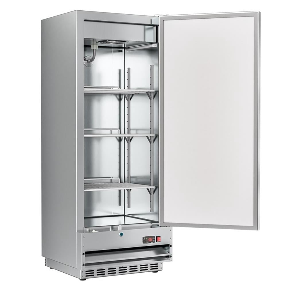 Pemberly Row 25 in. Commercial Stainless Steel 1-Door Reach-In Freezer in Silver