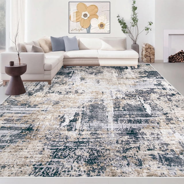 Alfombra MXSANYOO, 244 x 305 cm, lavable, abstracta, antideslizante