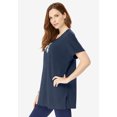 thumbnail image 4 of Roaman's Women's Plus Size Embellished Tunic With Side Slits, 4 of 5