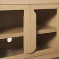 thumbnail image 5 of Walker Edison Modern Easy Assembly 64" Curved TV Stand, Coastal Oak, 5 of 13