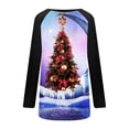 thumbnail image 5 of Camiseta de manga larga con cuello redondo y estampado navideño para mujer Pompotops qwe24192, 5 of 5