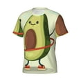 thumbnail image 3 of Yiaed Avocado1 Print Mens Short Sleeve Tight Fit T-Shirt, Crewneck Casual Tee-XX-Large, 3 of 5