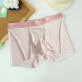 thumbnail image 4 of Men Boxer Underwear Mid-rise Elastic Waist U-Convex Breathable Smooth Shorts Briefs Ice Silk Thin Panties, 4 of 8