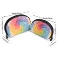 thumbnail image 2 of Portable Bags Clutch Pouch Zipper Smooth Built-In Compartment For Travel Vacation Business Camping Gray Tie-Dye Background Rainbow Colors_3, 2 of 7