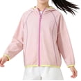 thumbnail image 2 of hotojiny Kids Zip-Up Hoodie Girls Boys Sun Protection Lightweight Jacket Teens Cooling Color Block Hooded Shirt 4-16 Y, 2 of 5