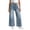 Blue, variant on Luivaraty Womens Wide Leg Jeans Button Zip Waist Black Jeans Loose Outdoor Trendy Casual Denim Pants with Pocket, S-L