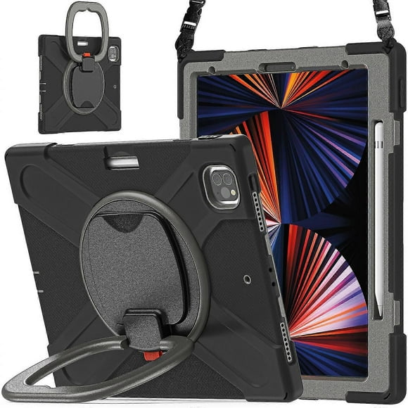 Adjustable Ring Stand Case For Ipad 9.7 Inch 2018 With Shoulder Strap Big Adjustable Ring Stand, Shock Protection Cover