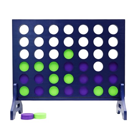 Tailgating Pros Premium Giant Four in a Row with Carrying Case - Jumbo Oversized Outdoor Yard Game - Connect Multiple Pucks in a Row to Win - Many Puck Colors Available!