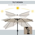 thumbnail image 3 of 8.8ft Solar Patio Umbrella Outdoor Sunshade 24 LED Lights Tilt Canopy Cream, 3 of 7