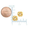 thumbnail image 2 of 14k Yellow Gold Shiny And Textured Double Row Love Knot Stud Earrings, 10mm, 2 of 4