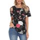 thumbnail image 3 of Gibobby Blusa de Trabajo de Manga Corta Blusa mujer Tops Camiseta con estilo fiesta con cuello en O(Negro,XL), 3 of 5