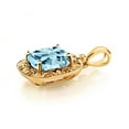 thumbnail image 3 of Gem Stone King 10K Yellow Gold Sky Blue Topaz and Diamond Accent Women's Pendant Necklace for Women (2.74 Cttw, Cushion 8MM), 3 of 6