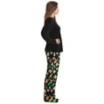 thumbnail image 2 of Just Love Plush Women’s Pajama Pant Set with Matching Socks with Sayings (Black - Christmas Explosion, Medium), 2 of 5