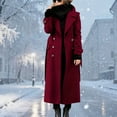 thumbnail image 4 of YueHuiYing Women's Double Breasted Long Trench Coat Windproof Classic Turndown Collar Slim Overcoat, 4 of 6