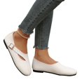 thumbnail image 5 of IEMIEMIEM Women's Mary Jane Flats Comfortable Dressy Ballet Flats Casual Round Toe Slip On Non Slip Office Work Woman Walking Shoes 9 Wide White, 5 of 8