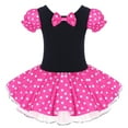 thumbnail image 3 of IBTOM CASTLE Toddler Girls Halloween Costume Polka Dots Fancy Dress up Kids Birthday Party Princess Dress with Cartoon Ear Headband 3-4 Years Hot Pink, 3 of 8