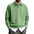 thumbnail image 2 of EANJE Polo Shirts for Men Waffle Short Sleeve Golf Shirts Casual 3 Buttons Solid Color Collared T Shirts Tops Black 2XL, 2 of 8