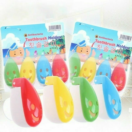 Smile Toothbrush Holder - AkoaDa 4pc Smile Face Toothbrush Cover Holder Case Suction Cup Bathroom Tube Vogue