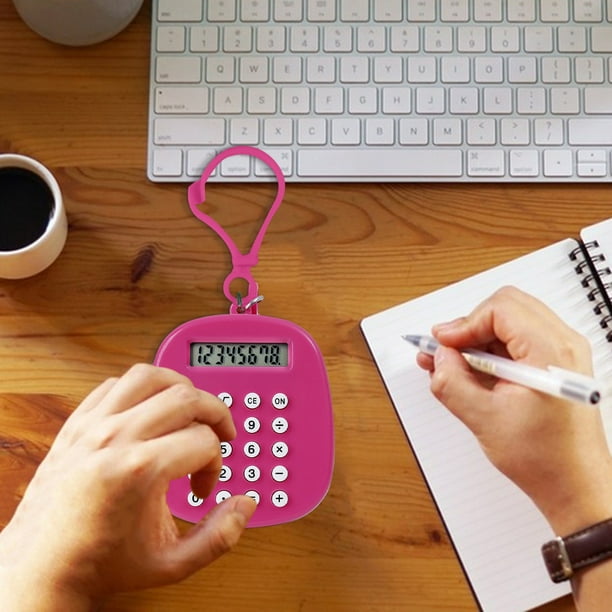 Calculadora Mini Portátil Silenciosa de 8 Dígitos, Rosa