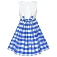 thumbnail image 3 of Girls Dress Blue Tartan Plaid Sundress Back School 6 Years, 3 of 7