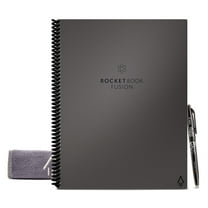 Rocketbook Fusion Smart Reusable Notebook, 8-1/2" x 11", 7 Subjects, 21 Sheets, Gray