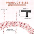 thumbnail image 2 of Recoil Starter Rope with Handle, 3mm Dia 10m 33ft Polyester Pull Cord, Red and White, 2 of 7