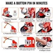 BENTISM 1.25 32mm Button Badge Parts Supplies for Button Maker Machine 500 Sets