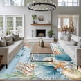 thumbnail image 3 of 8x10 Area Rugs for Living Room, Blue Beach Coastal Non Slip Area Rugs for Kitchen Bedroom Entryway, Summer Nautical Coral Shell Botanical Vintage Washable Carpet Runner Rug Floor Mats for Bedroom, 3 of 8