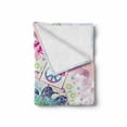 thumbnail image 2 of Thanksgiving Soft Flannel Fleece Blanket, Tropical Hippie Turkey Love Lettering Sunshine Hearts Beachy 60s Peace Vintage, Cozy Plush for Indoor and Outdoor Use, 50" x 70", Multicolor, by Ambesonne, 2 of 6