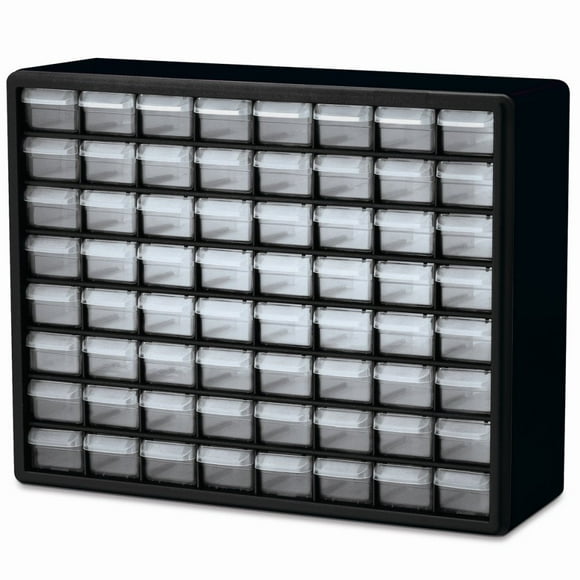 Akro-Mils 10764 Armoire de Rangement en Plastique à 64 Tiroirs pour Garage, Organisateur de Perles, Rangement Lego, Boîte à Outils pour Enseignants, Organisateur de Maquillage, et Plus, 20 Pouces L x 6
