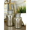 thumbnail image 2 of DecMode 7", 6", 5"H Silver Glass Decorative Jars, 3-Pieces, 2 of 9