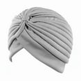 thumbnail image 2 of CHGBMOK Stretch Turbans Head Beanie Cover Twisted Pleated Headwrap Assorted Colors Hair Cover Hats for Women on Clearance, 2 of 2