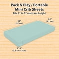 thumbnail image 4 of Pack and Play Fitted Sheet, Portable Pack N Plays Mini Crib Sheets, 2 Pack Play Sheets, 100% Organic GOTS certified  Jersey Cotton Playard Sheets, 4 of 4