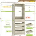 thumbnail image 4 of Homieasy Modular Closet System 4-Pack, 12-24ft Expandable Walk-in Wardrobe Organizer with 16 Wooden Drawers & 16 Hanging Rods , Heavy-Duty Wood Closet Towers System ,Adjustable Garment Rack,White Oak, 4 of 6