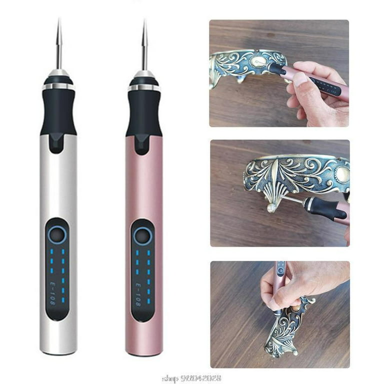 Rechargeable cordless Electric Micro Engraver Pen Mini DIY Engraving Tool  Kit for Metal Glass Ceramic Plastic Wood Jewelry with 30 Bits and 16
