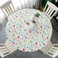 thumbnail image 5 of Round Fitted Tablecloth,Flannel Table Cloth With Elastic Edge,water Proof Oil Proof PVC Table Cover For Living Room Dining Room-F-150cm~180cm, 5 of 7