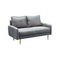 thumbnail image 3 of Hybition Velvet Loveseat Modern Sofa with Metal Legs for Living Room-Grey, 3 of 9