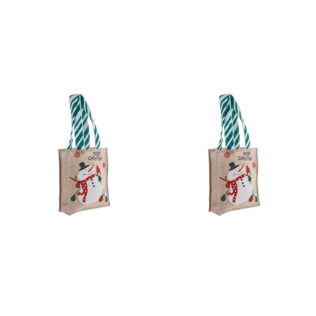 Toystoory Bolsa de regalo de Navidad con asa Atmósferas de tela Vacaciones Navidad Snack Bolso Compras Juguetes Titular Mesita de noche Muñeco de Muñeco de nieve 2piezas Toystoory CBP443626