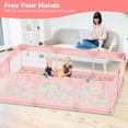 thumbnail image 6 of babyeap Baby Playpen,71*50 Inch Extra Large Baby Playards for Babies and Toddlers,Fence Baby Play Yards for Indoor & Outdoor with Breathable Mesh,Pink, 6 of 7